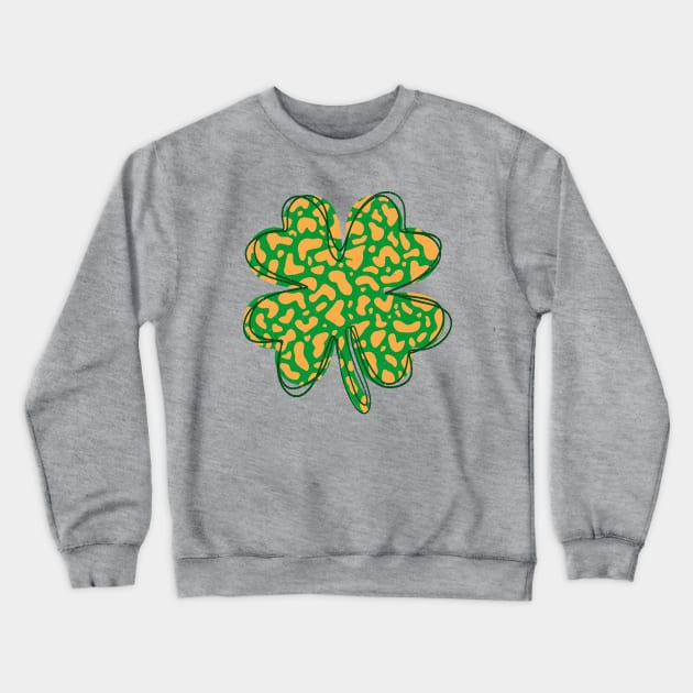 Leopard Shamrock Clover Crewneck Sweatshirt by PunTime